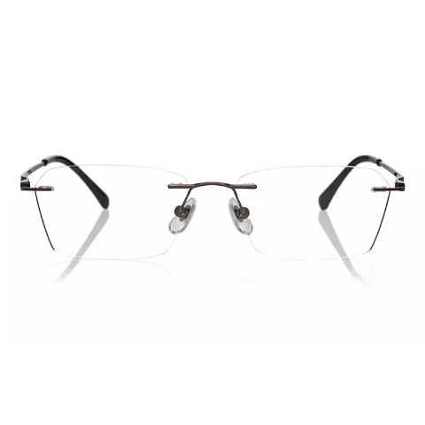 OWNDAYS | AIR Light Brown Rimless Rectangle left side